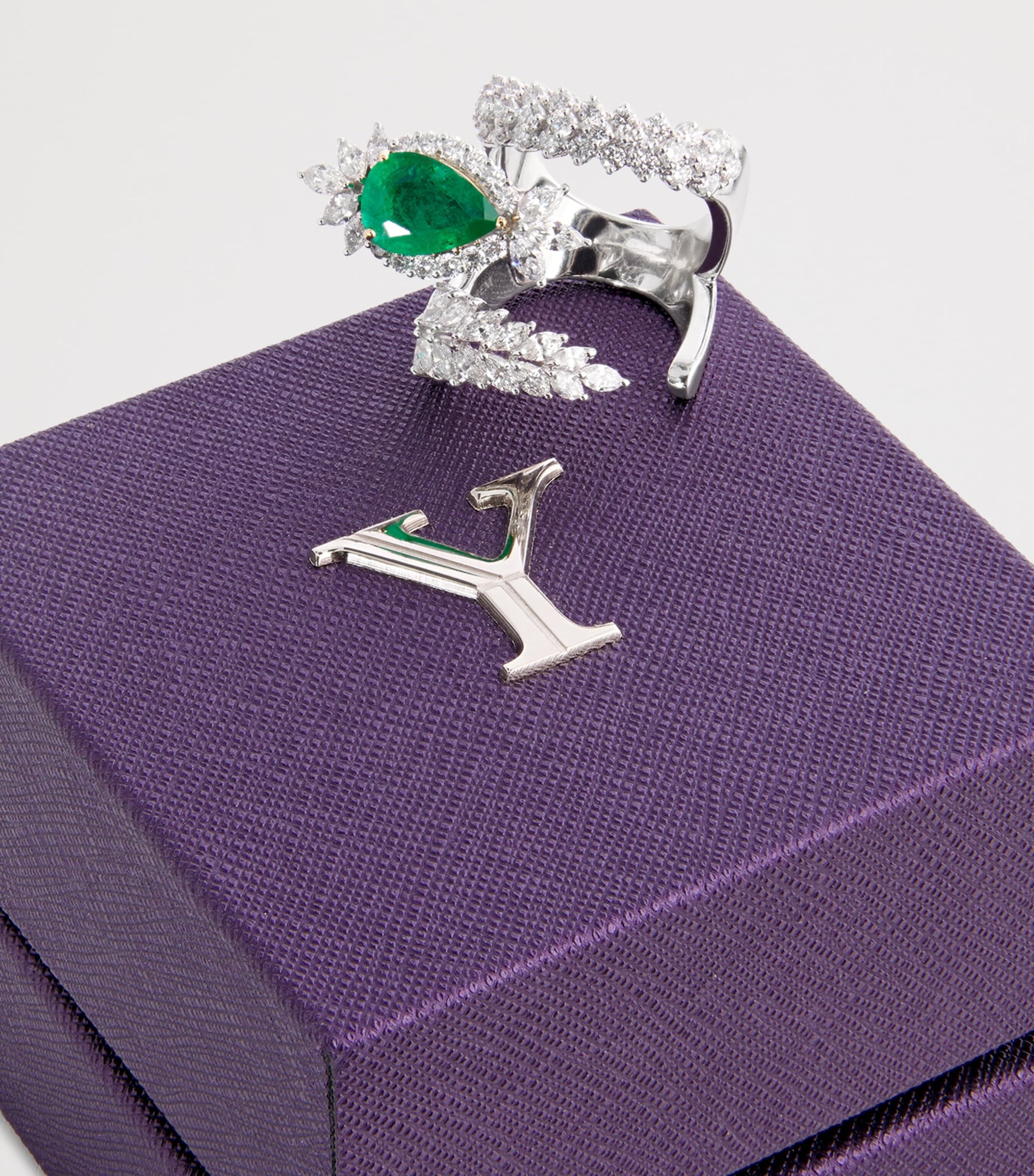 White Gold, Diamond and Emerald Reign Supreme Ring