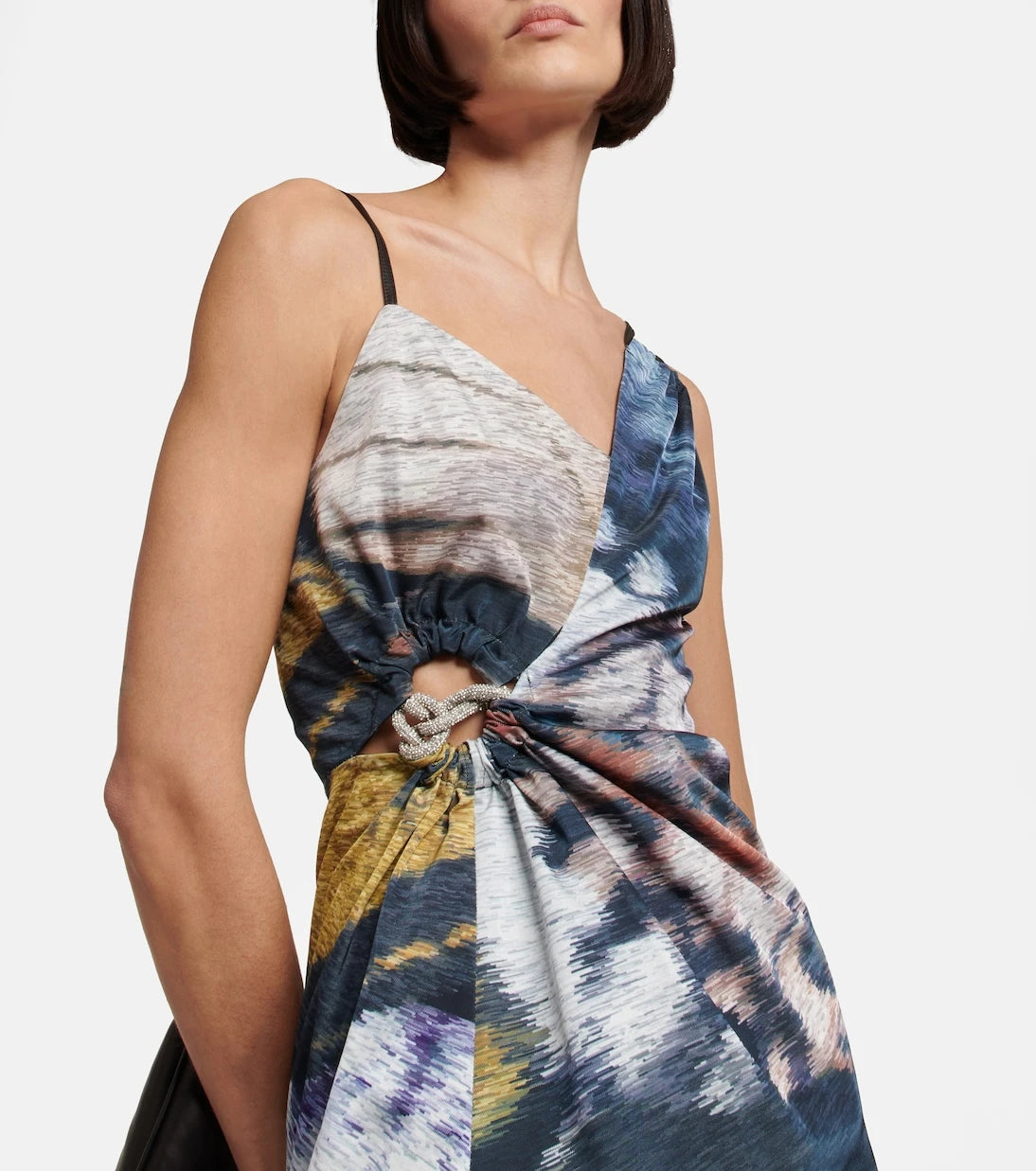 Jacques Wei - Asymmetric printed midi dress