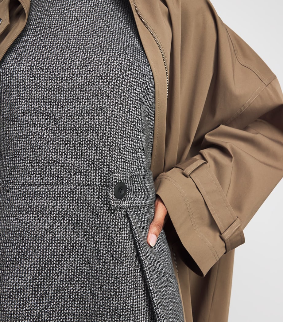 Houndstooth Tailored Mini Dress DARK GREY