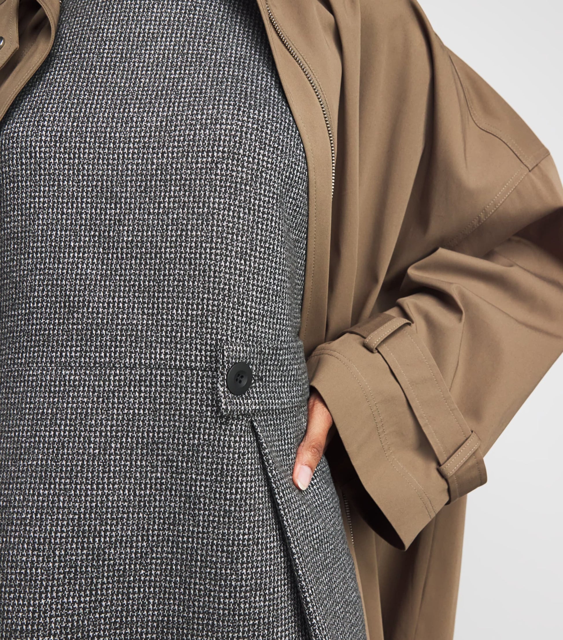 Houndstooth Tailored Mini Dress DARK GREY