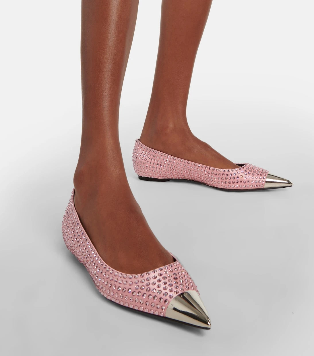 Area - Rhinestone-embellished ballet flats