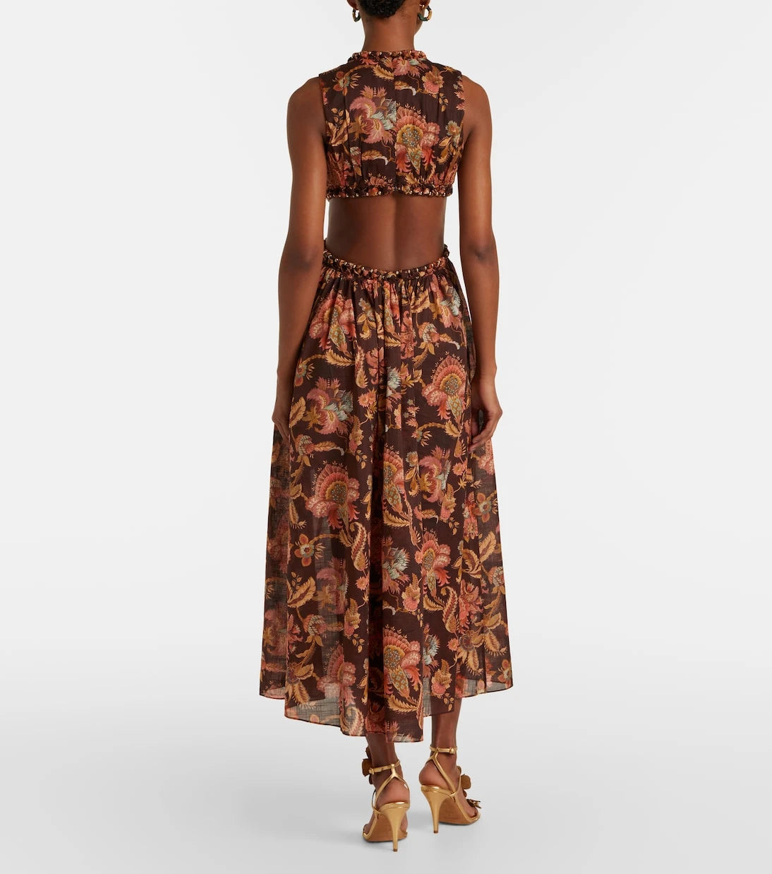 Zimmermann - Aster cutout floral cotton midi dress