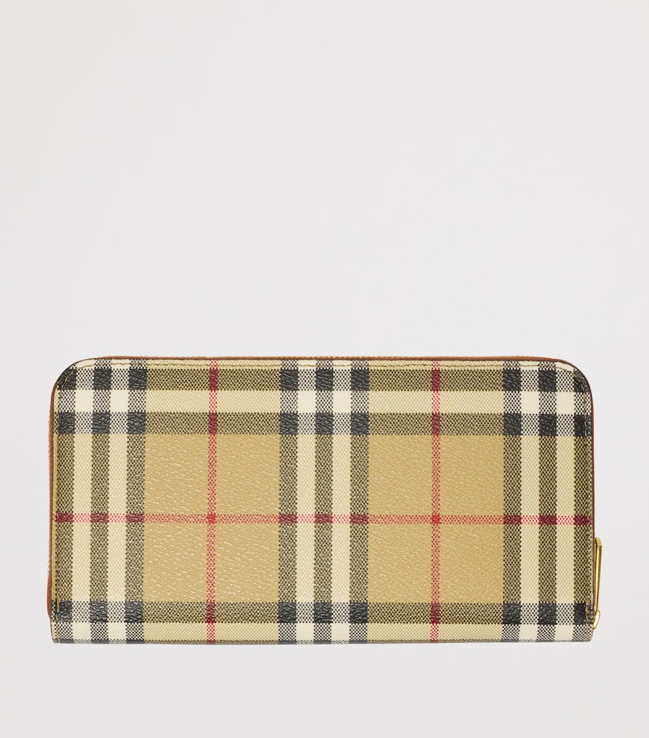 Brown Check Zip Wallet