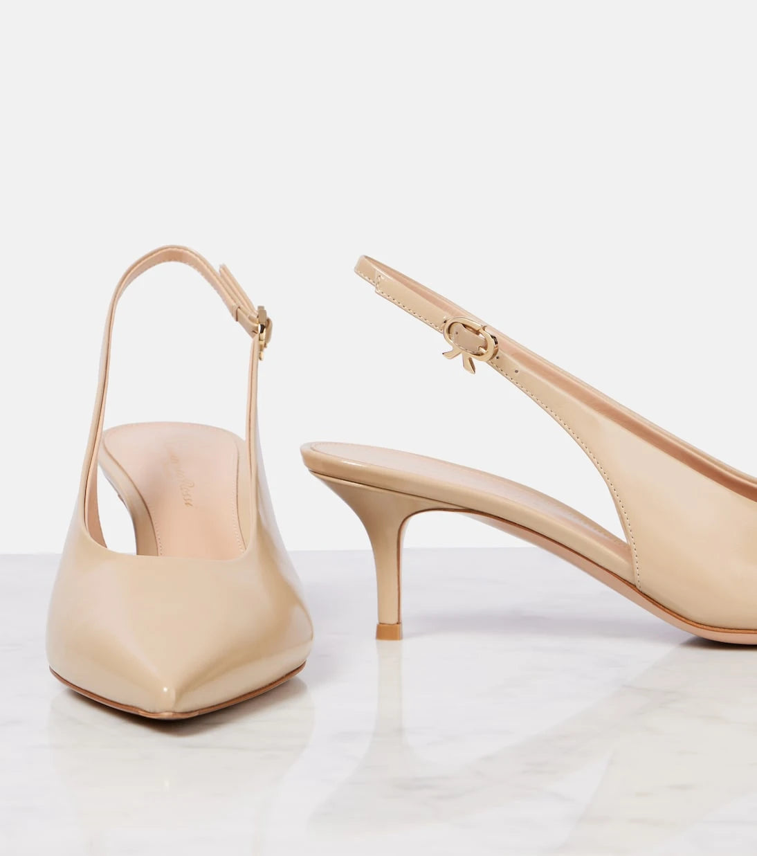 Gianvito Rossi - Robbie 55 patent leather slingback pumps