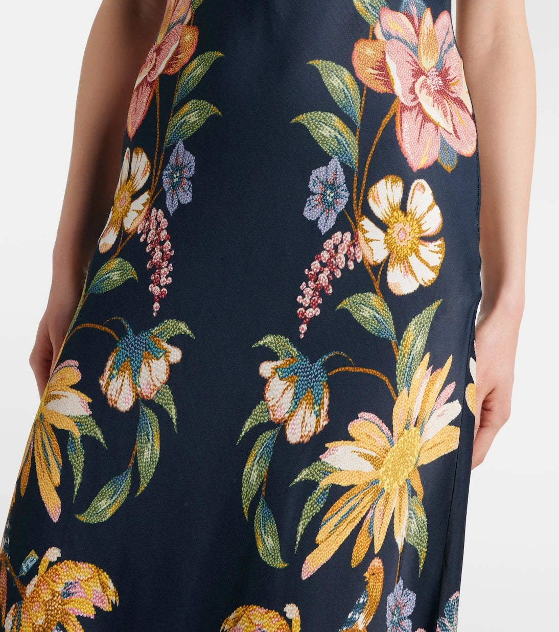 Farm Rio - Floral satin maxi dress