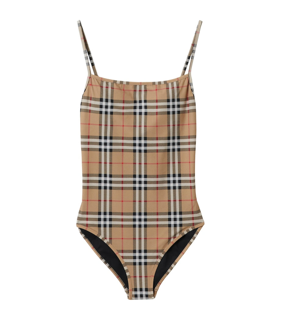 Beige Check Swimsuit