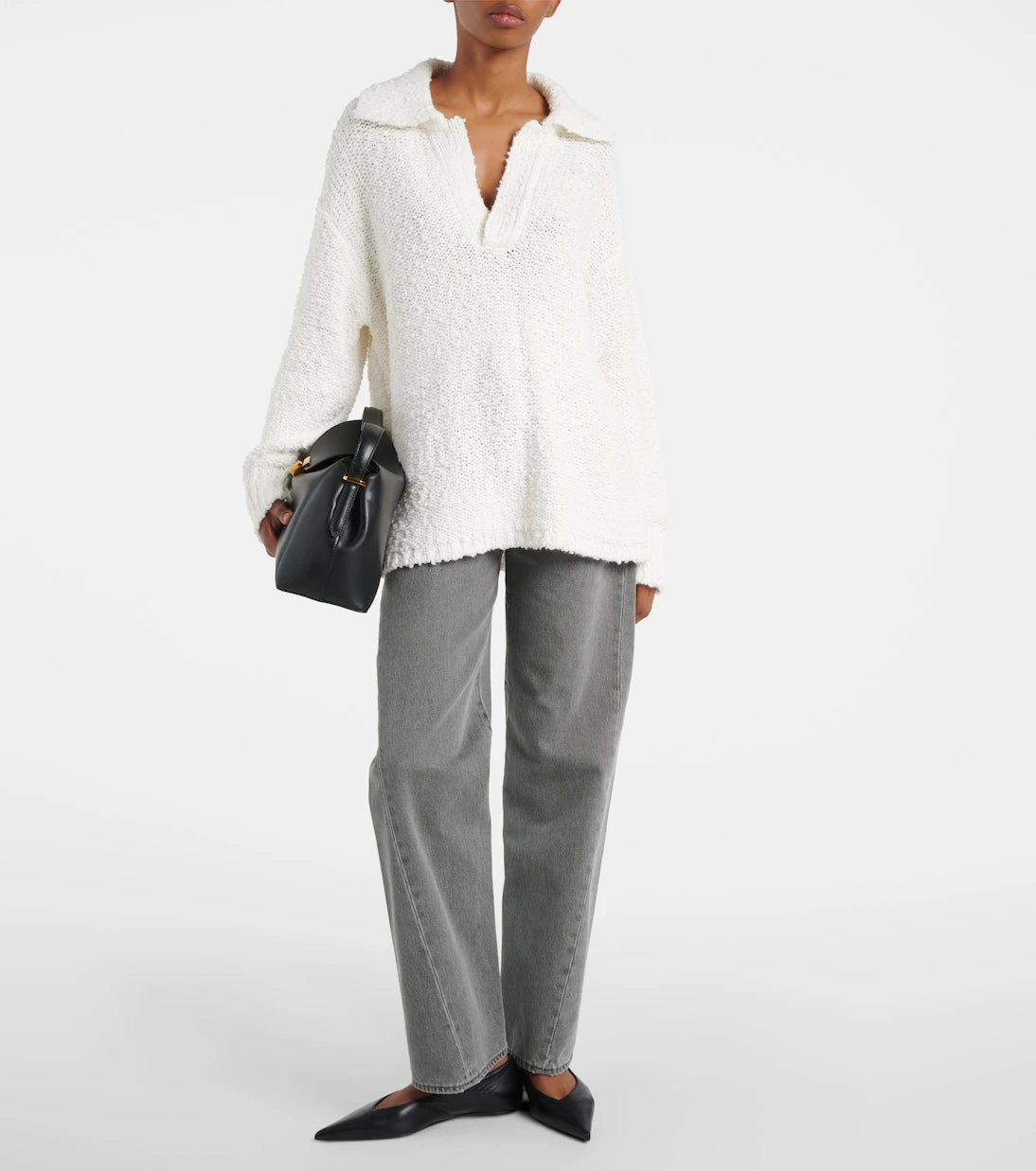 Joseph - Textured cotton-blend polo sweater