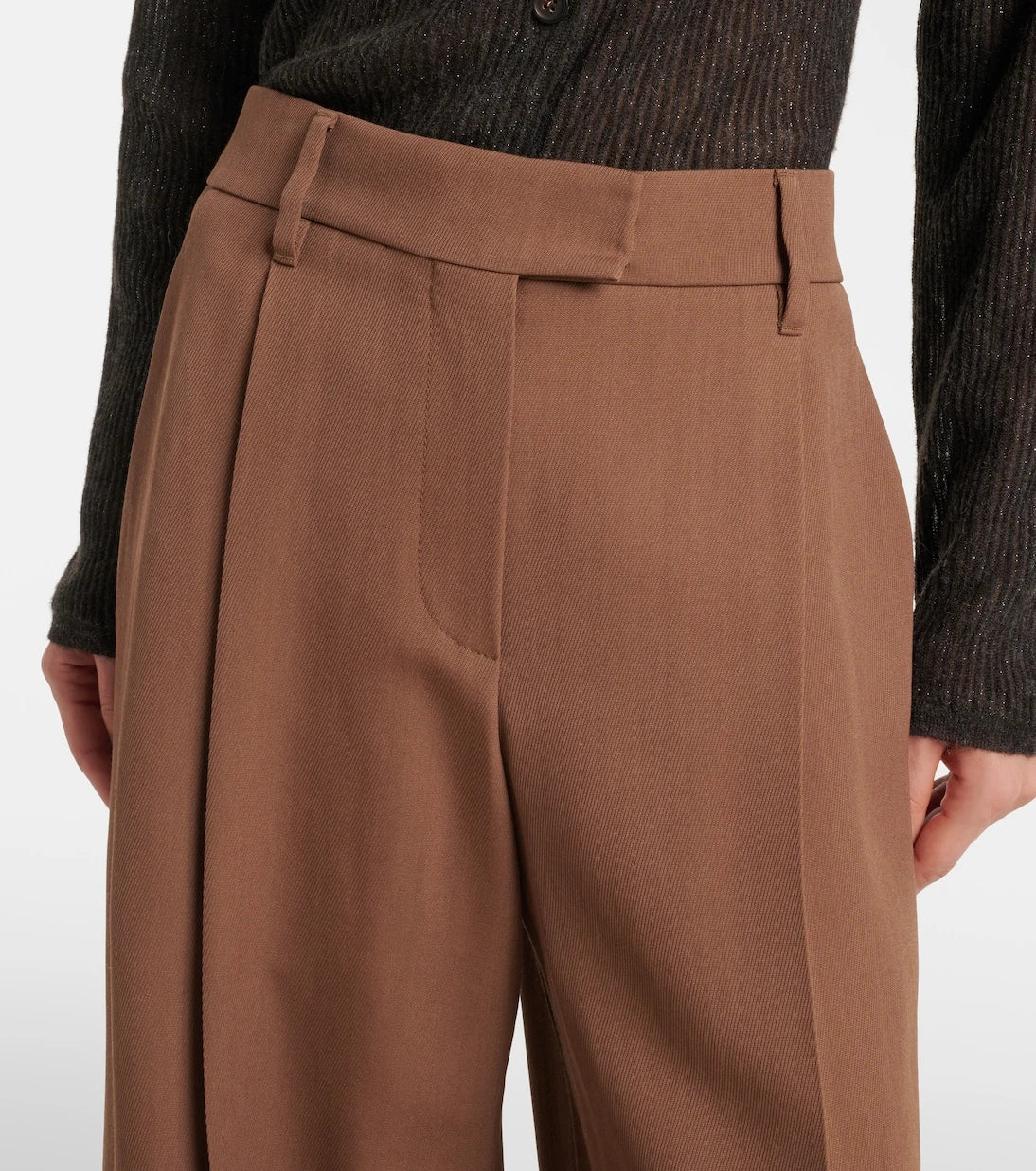 Brunello Cucinelli - Monili pleated wool-blend wide-leg pants