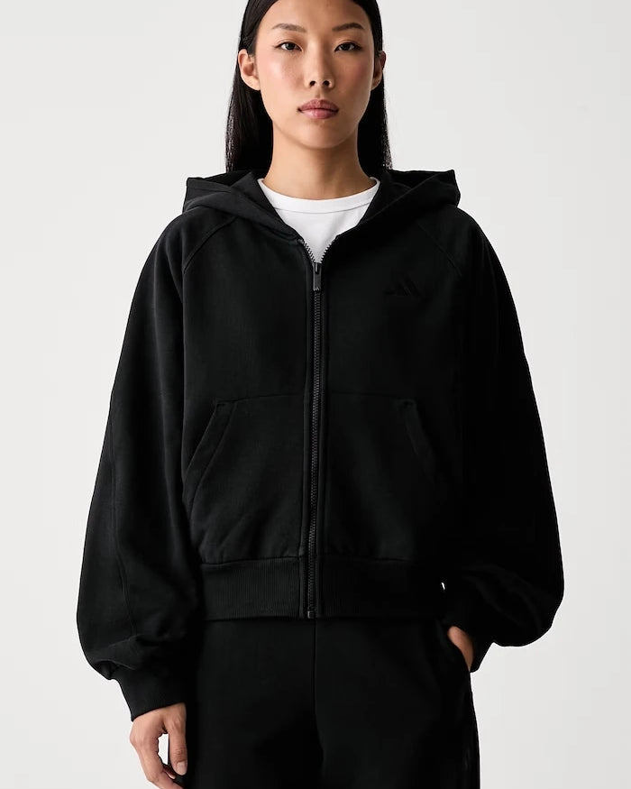 pamuktan kadın adidas kapüşonlu sweatshirt