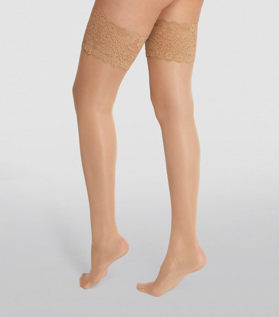 Wolford Beige Satin Touch 20 Stay Up Thigh Highs