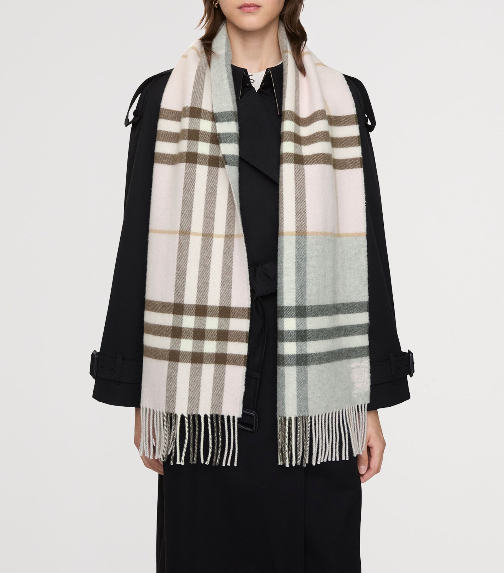 Cashmere Contrast Check Scarf