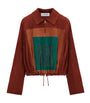 LOEWE Brown Suede Balloon Shirt Jacket