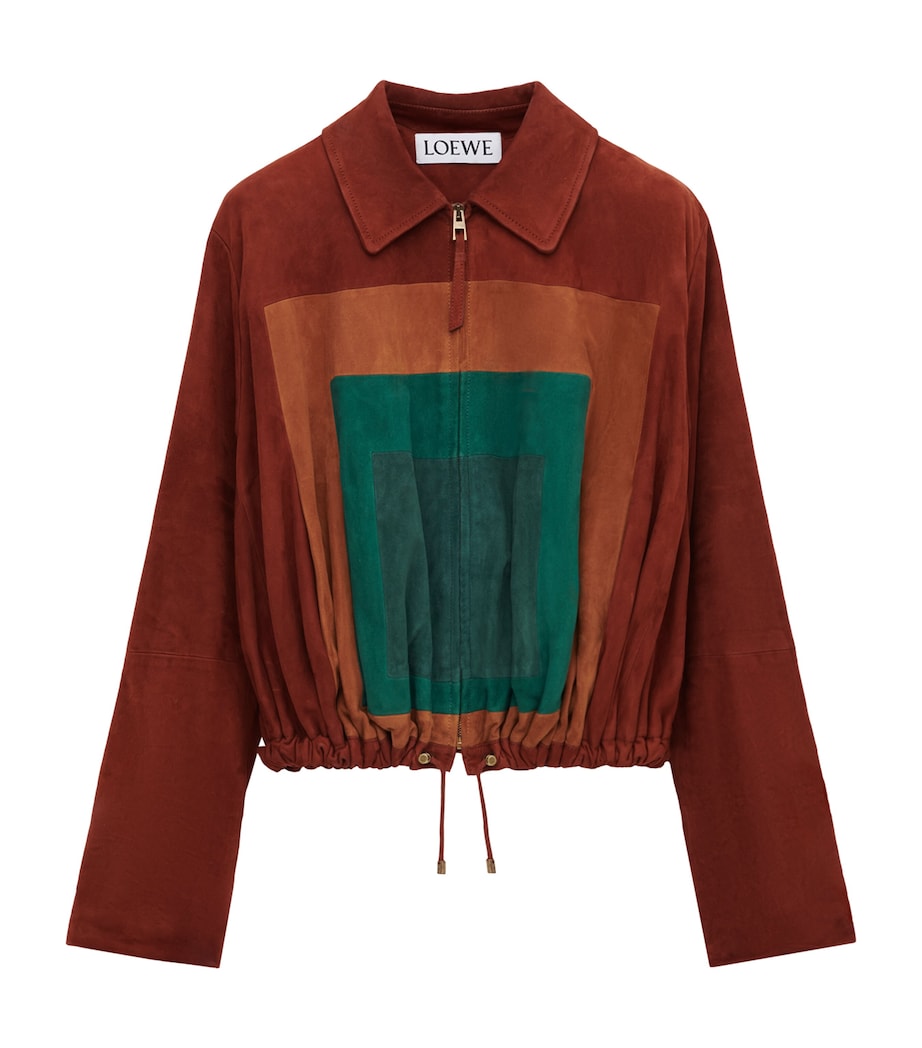 LOEWE Brown Suede Balloon Shirt Jacket