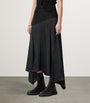 Black Satin Pia Midi Skirt