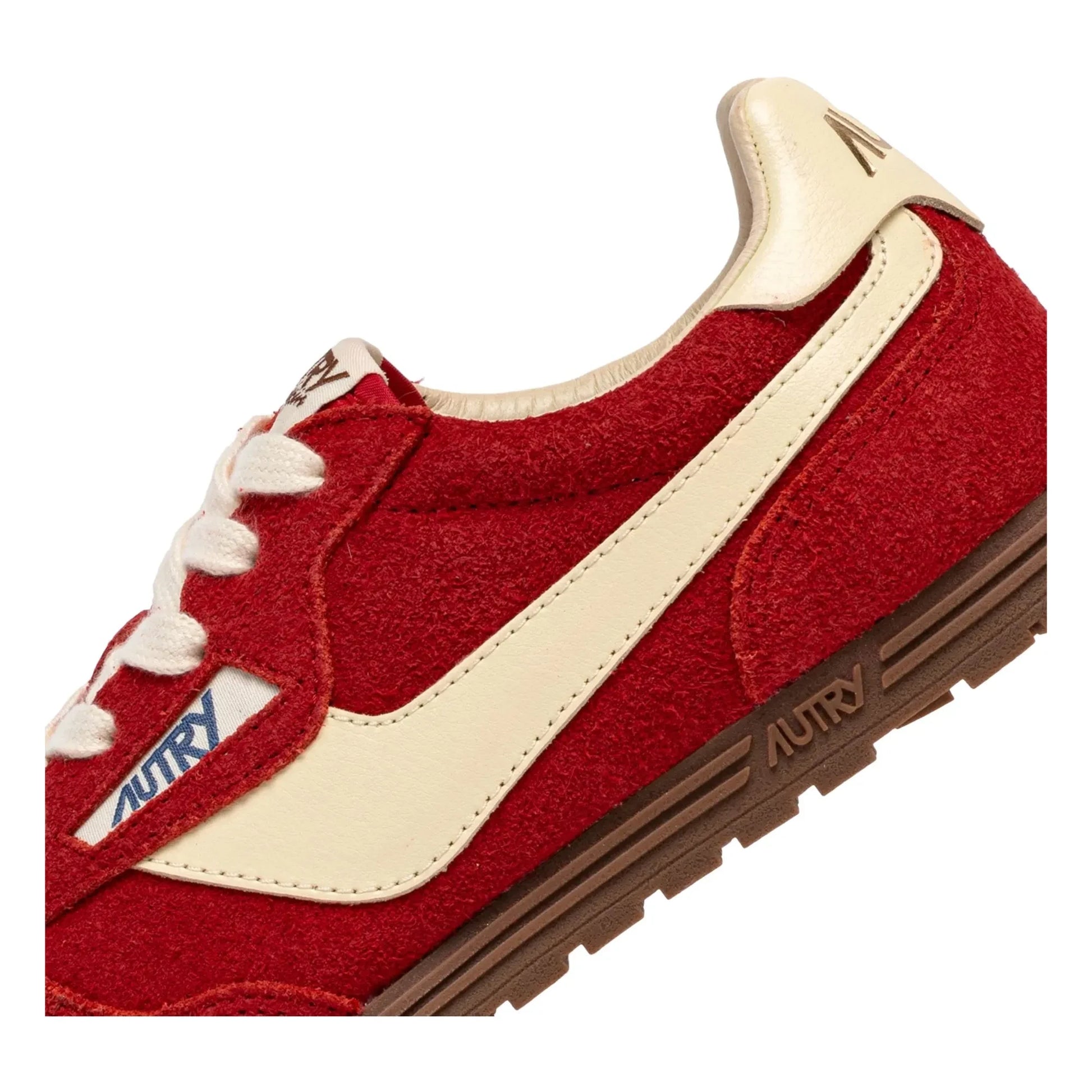 Autry - Windspin Low Two-tone Suede and Leather Basket | Red
