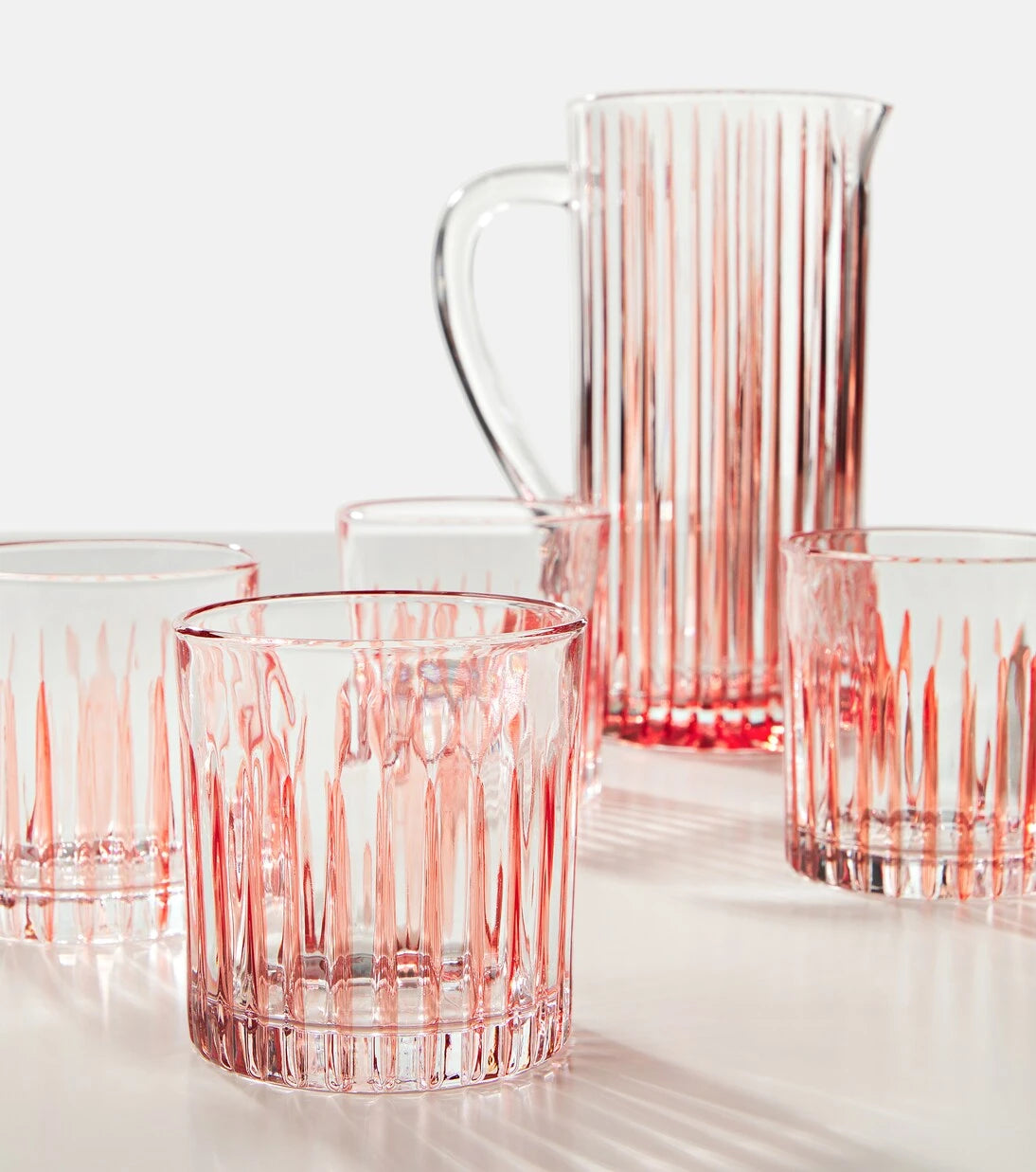 Les-Ottomans - Set of 4 striped crystal tumblers