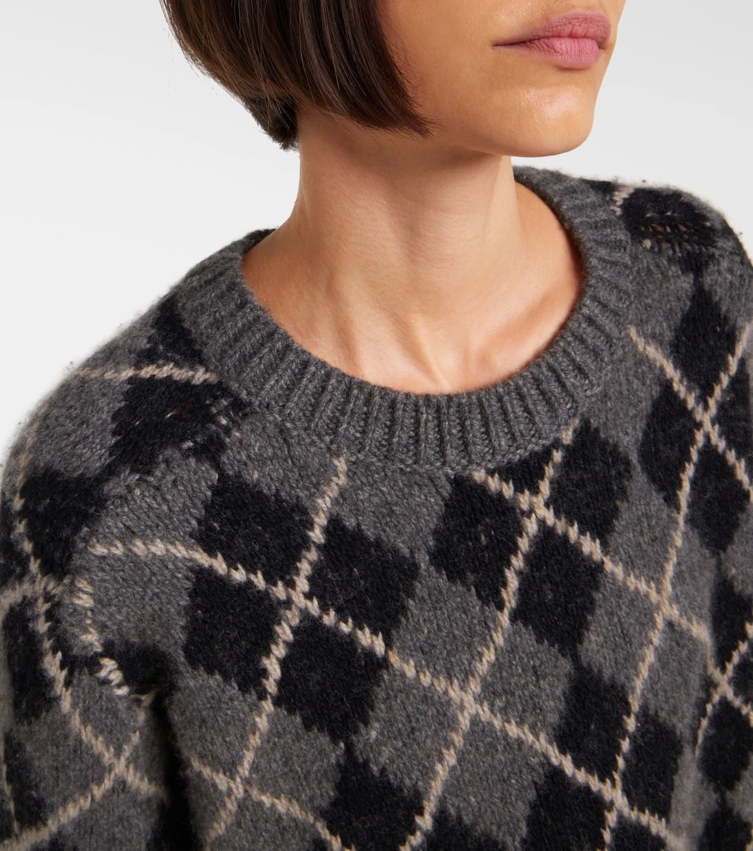 Khaite - Pratt argyle cashmere sweater