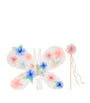 Organza Flowers Wings and Wand Set