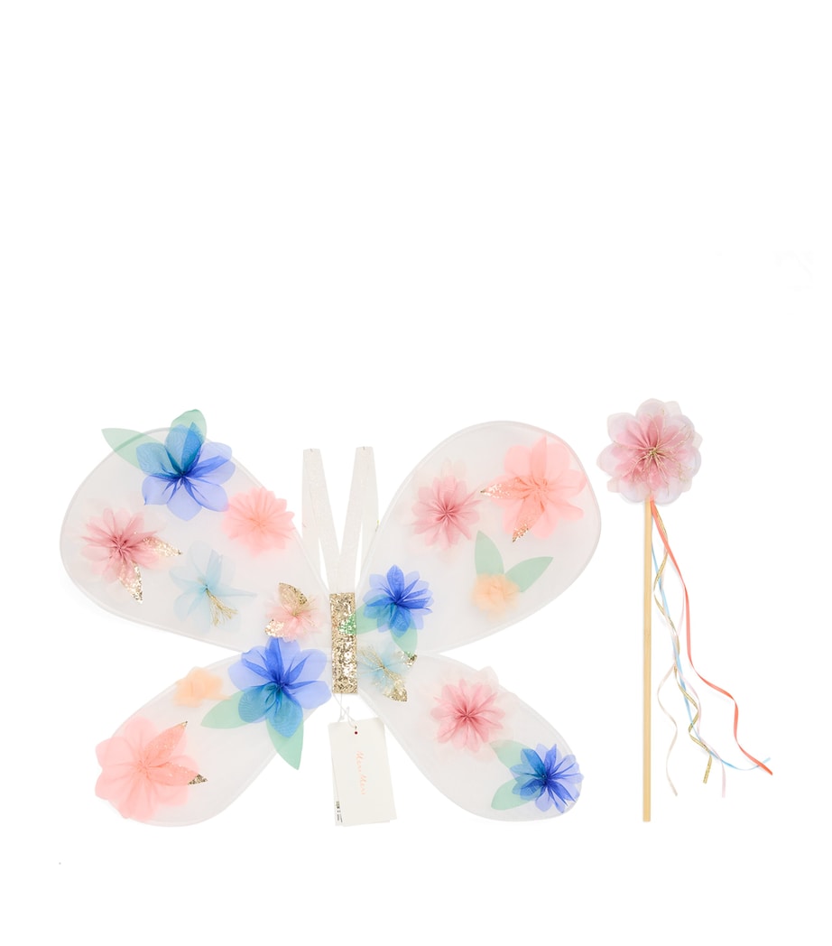 Organza Flowers Wings and Wand Set