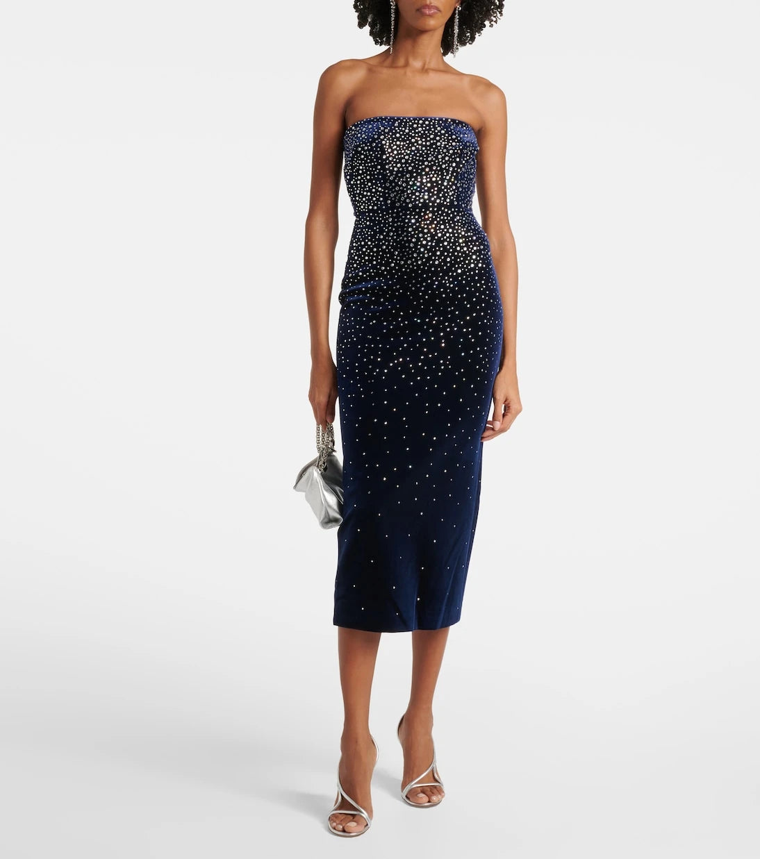 Alex Perry - Embellished velvet midi dress