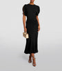 Victoria Beckham Black Gathered Midi Dress