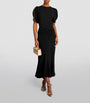 Victoria Beckham Black Gathered Midi Dress