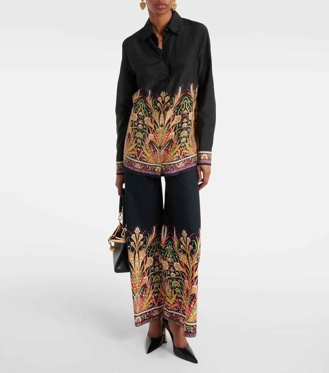 Etro - Printed cotton and silk shirt