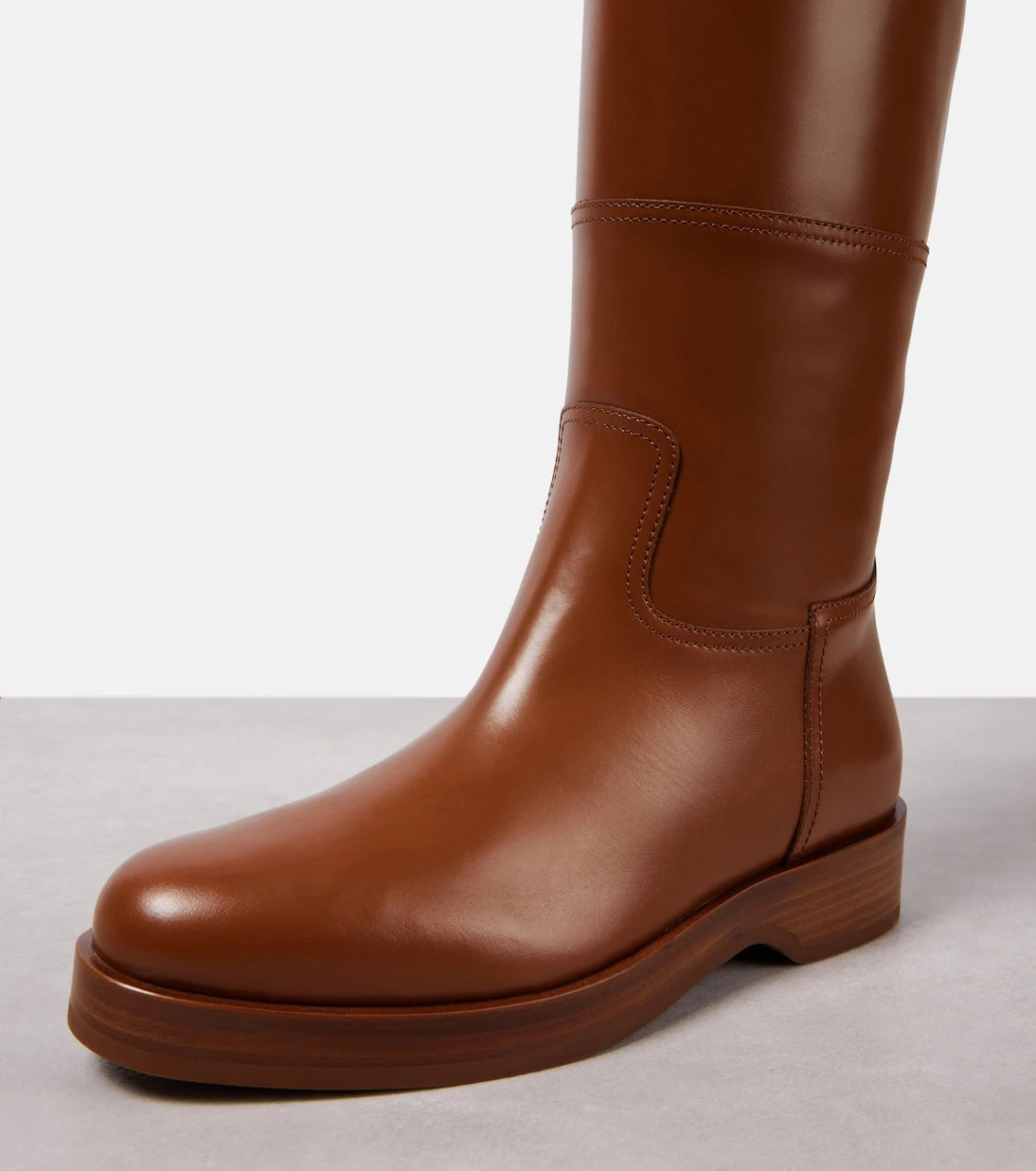 Loro Piana - Lupo leather knee-high boots