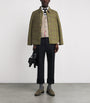 Green Wool Utility Patch Pocket Shirt Jacket