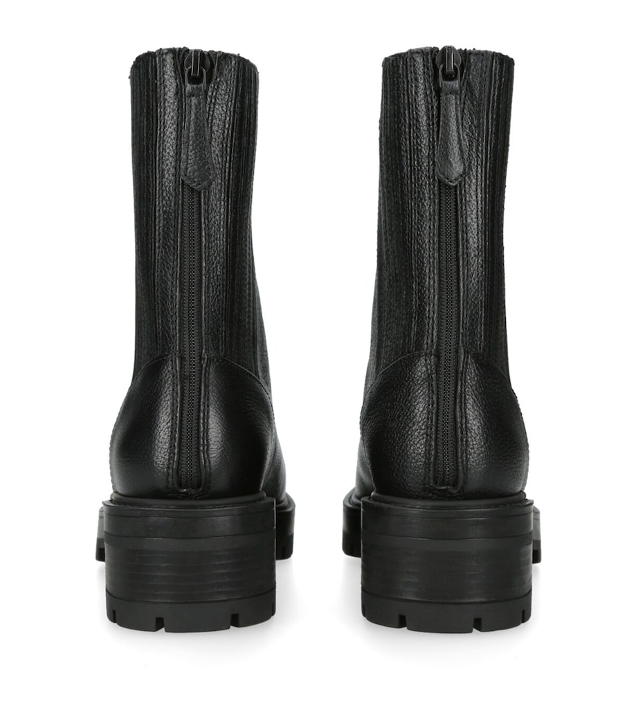 Aquazzura Black Leather Saint Honore Ankle Boots