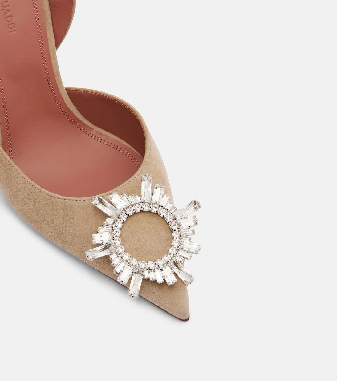Amina Muaddi - Begum embellished suede slingback pumps