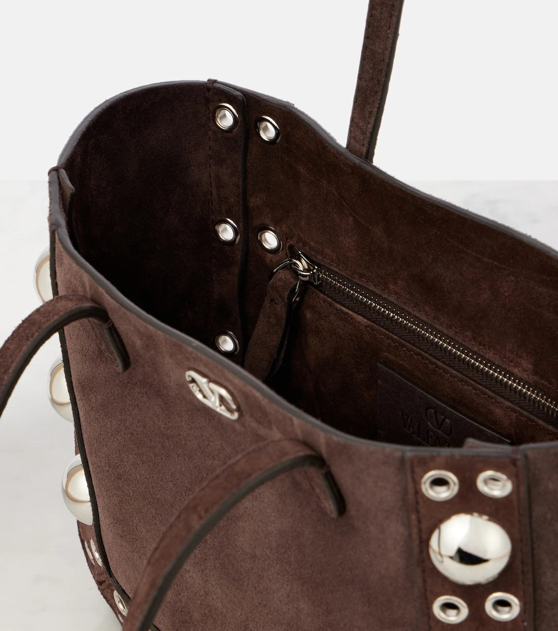 Valentino Garavani - Nellcôte Small embellished suede shopper