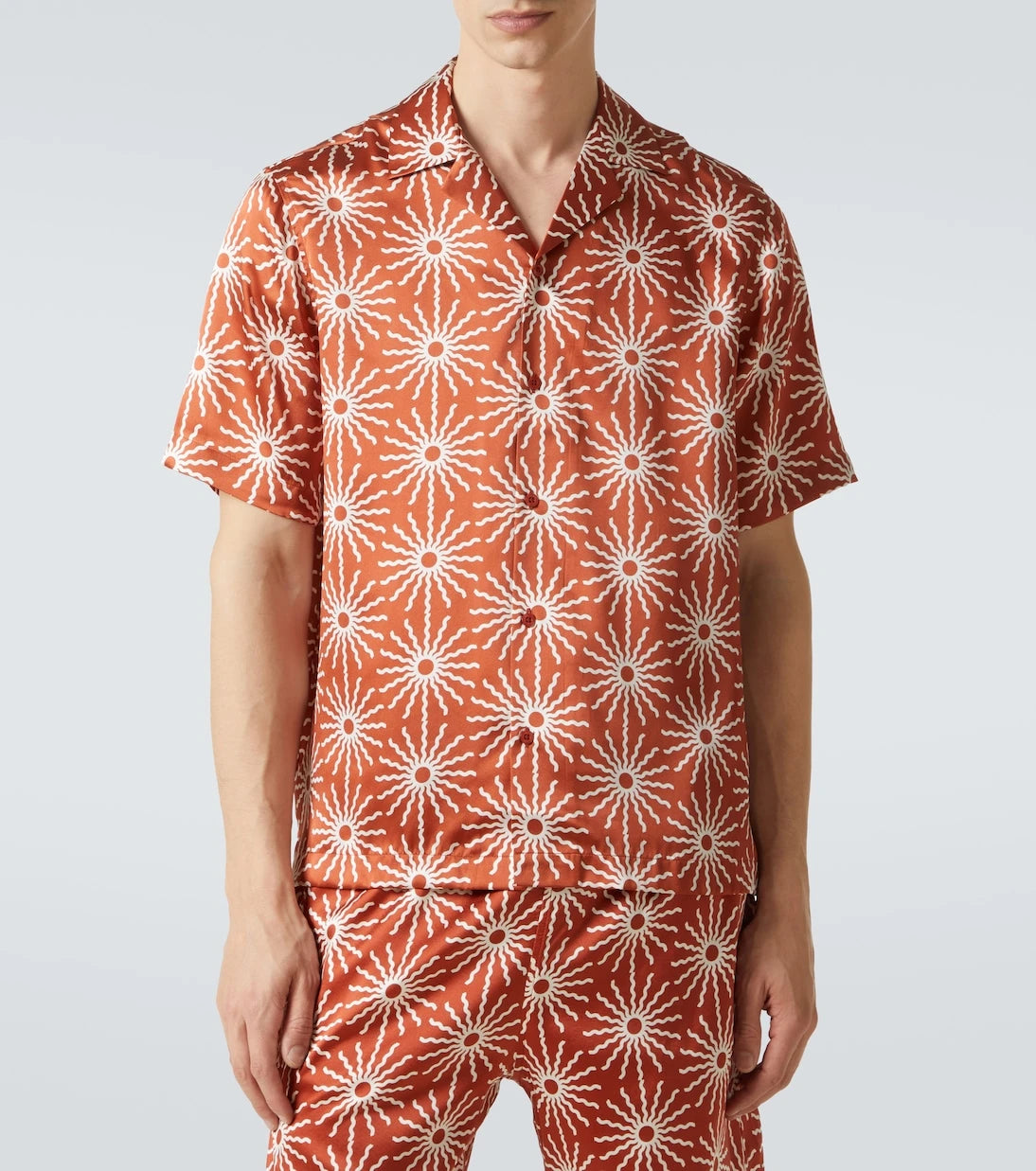 Frescobol Carioca - Roberto printed silk bowling shirt