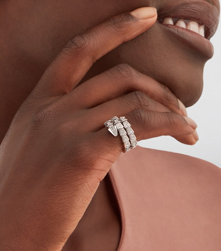 Bvlgari White Gold and Diamond Serpenti Viper Ring