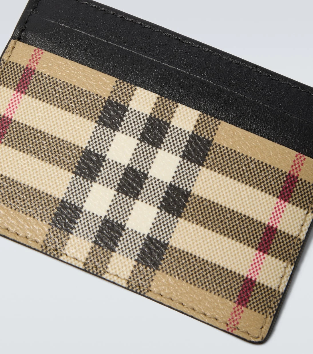 Burberry - Burberry Check leather-trimmed cardholder