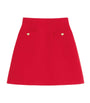 Valentino Red Wool-Silk Embellished Mini Skirt