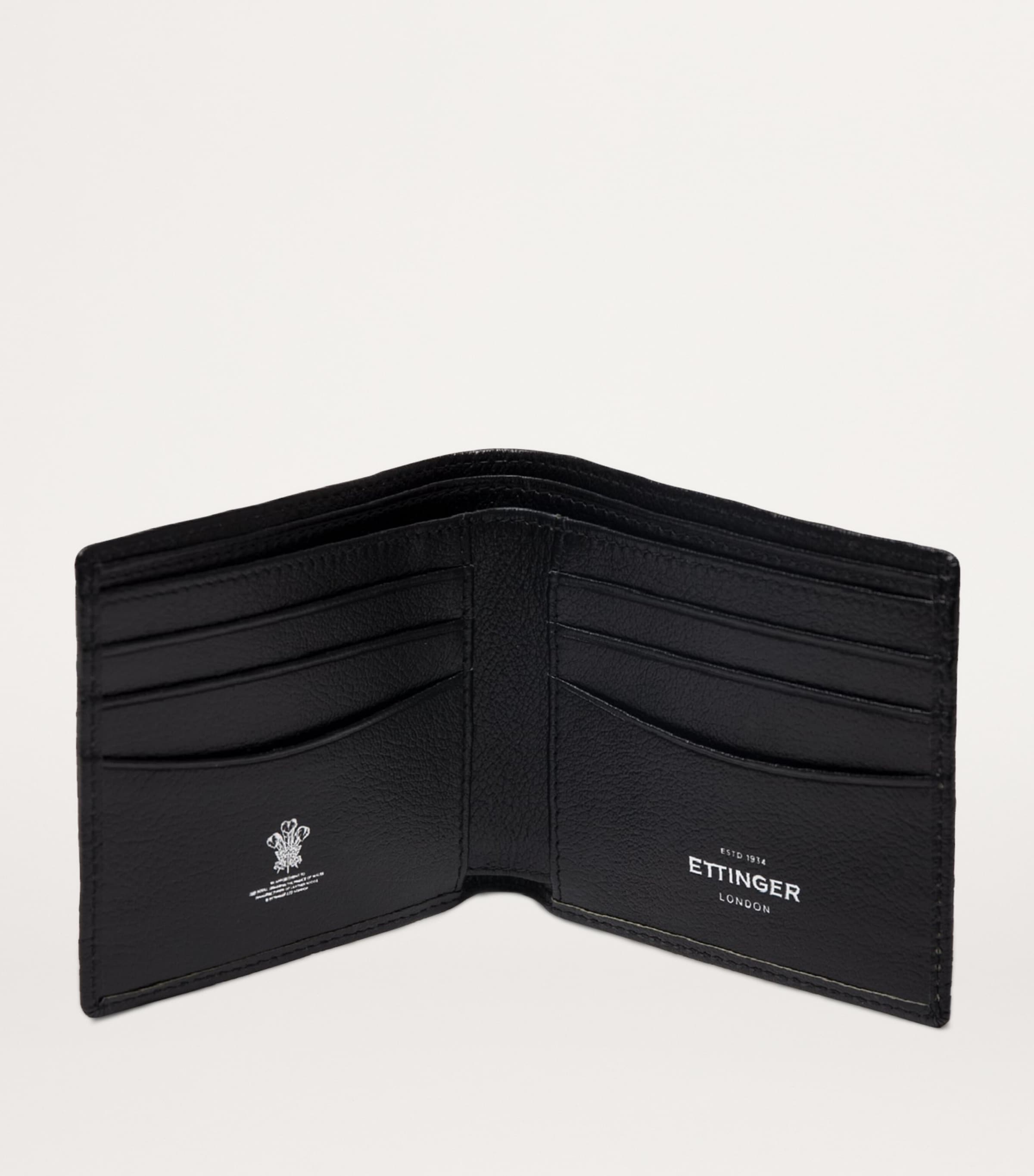 Ettinger Black 6-Slot Capra Bifold Wallet