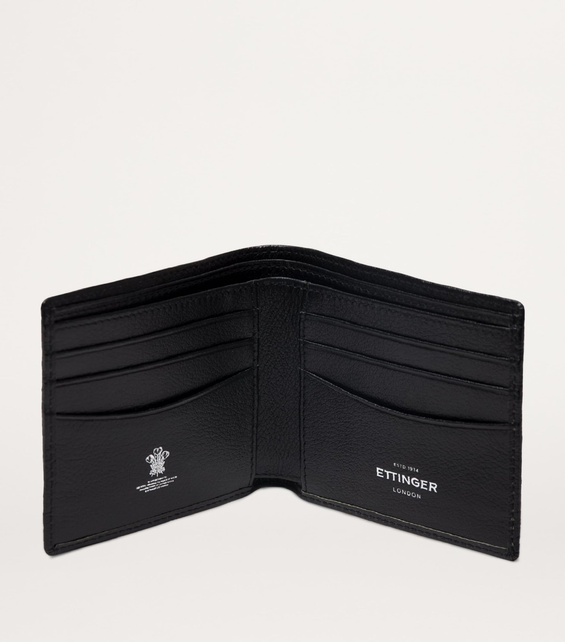 Ettinger Black 6-Slot Capra Bifold Wallet
