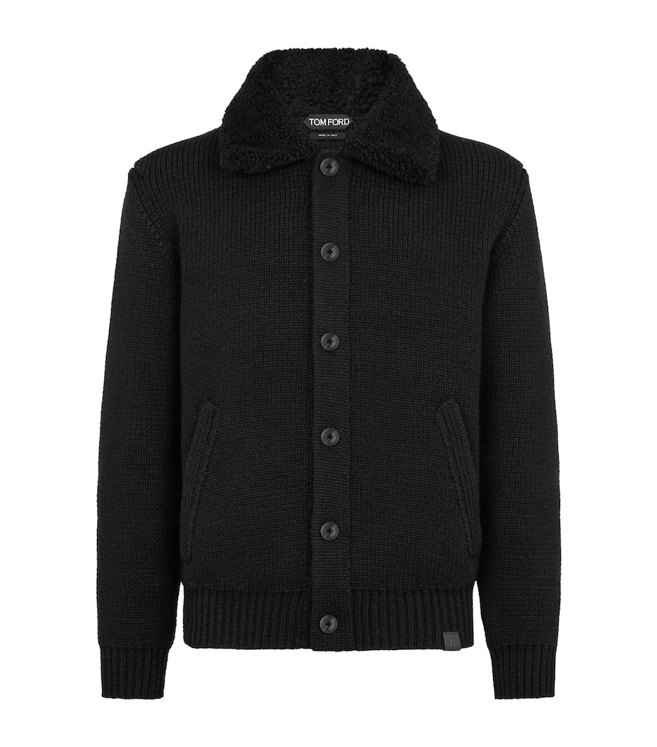 Black Cashmere Collared Jacket