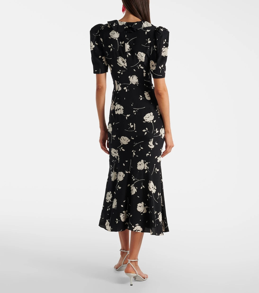 Alessandra Rich - Floral printed silk midi dress
