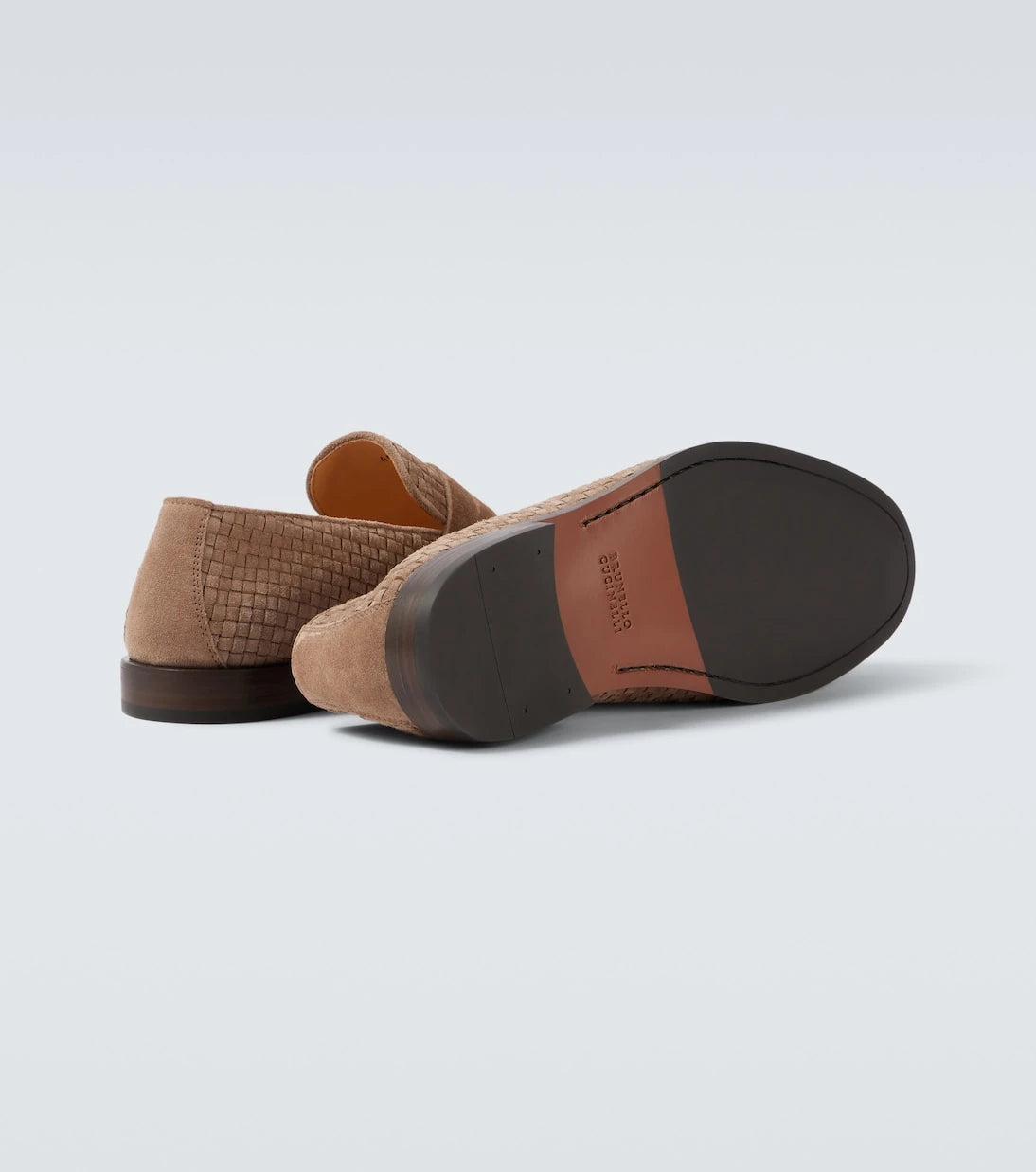 Brunello Cucinelli - Woven suede penny loafers