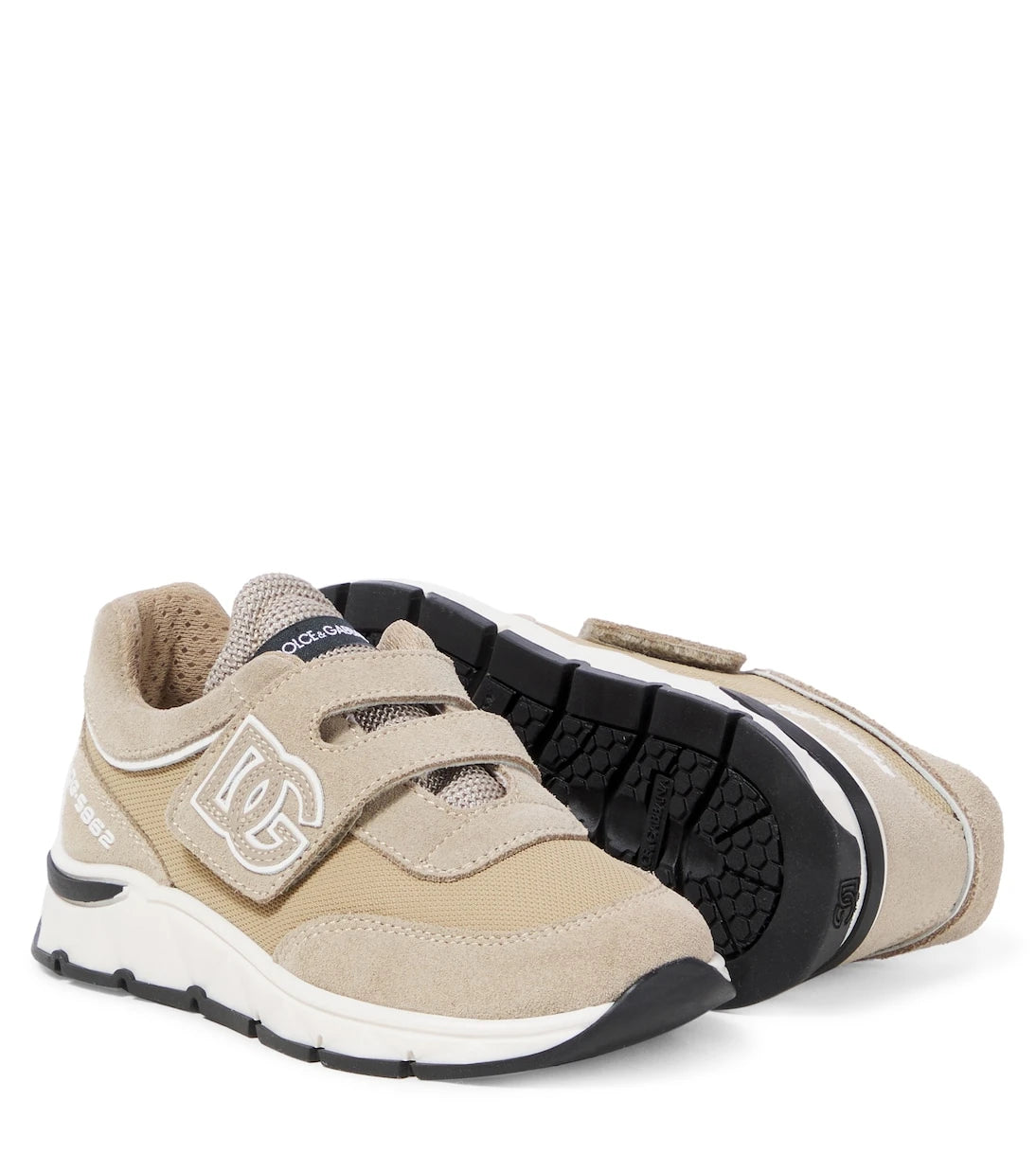 Dolce&Gabbana Kids - DG suede-trimmed mesh sneakers