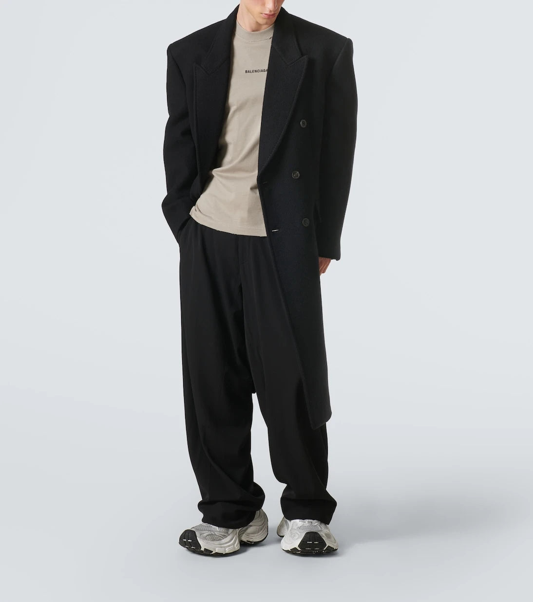 Balenciaga - Double-breasted cashmere and wool overcoat