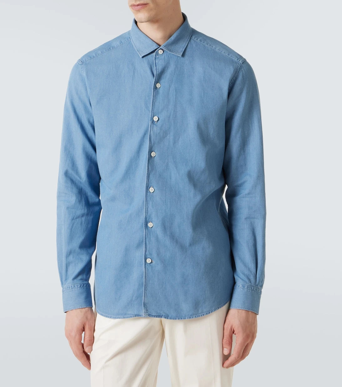 Zegna - Cotton and linen denim shirt