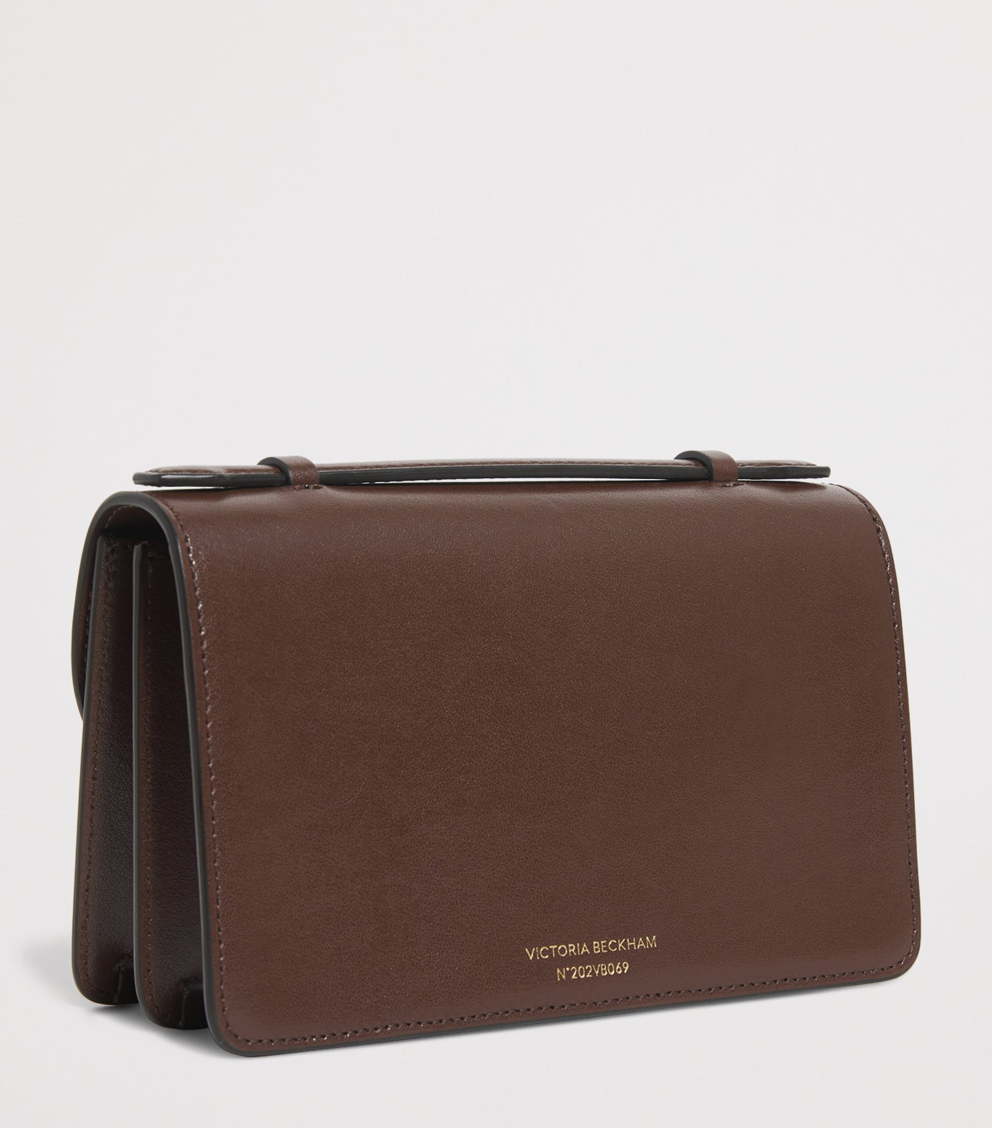 Victoria Beckham Brown Mini Leather Dorian Top-Handle Bag