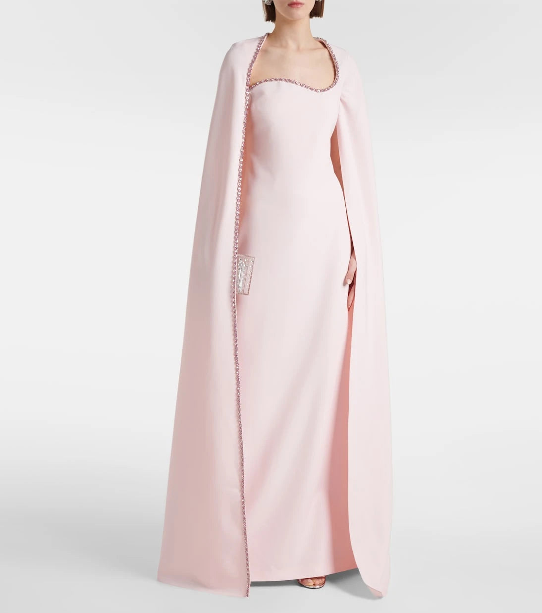 Safiyaa - Mattia caped embellished crêpe gown