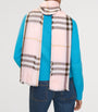 Burberry Pink Wool-Silk Reversible Check Scarf
