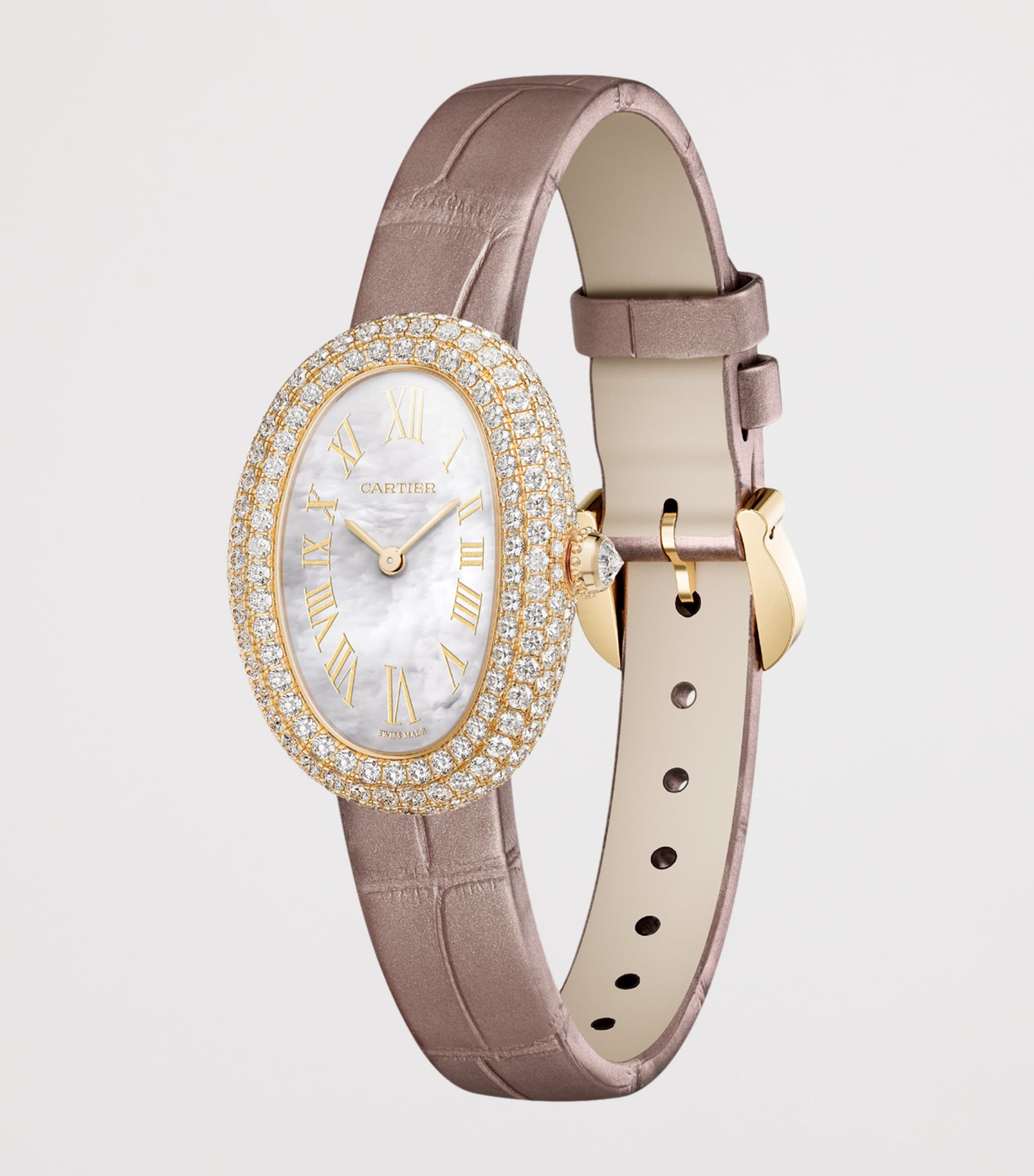 Small Yellow Gold and Diamond Baignoire Watch 23.1mm
