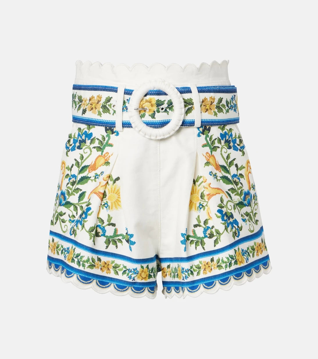 Farm Rio - Emily Floral belted cotton shorts