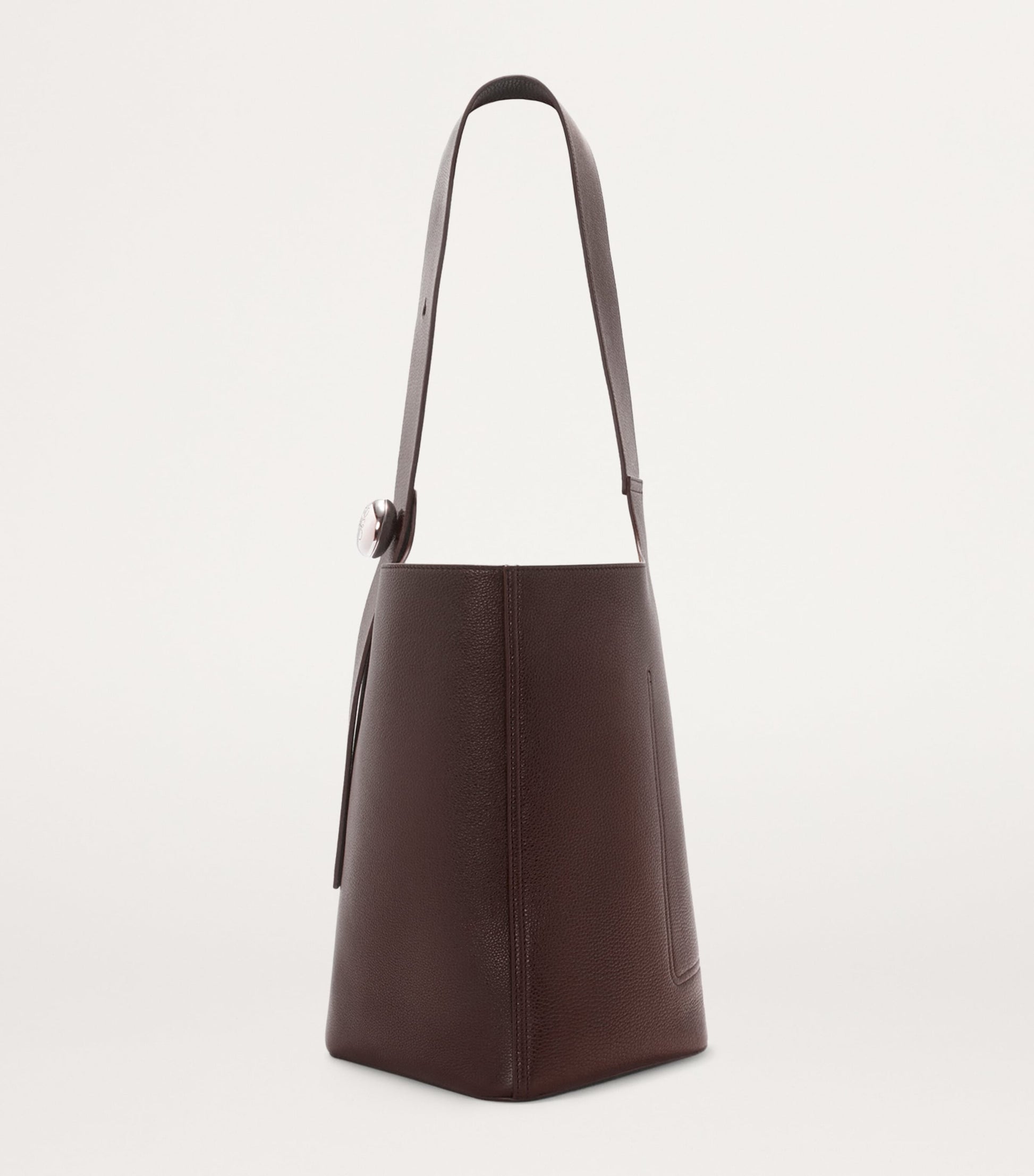 Large Leather Pebble Bucket Bag